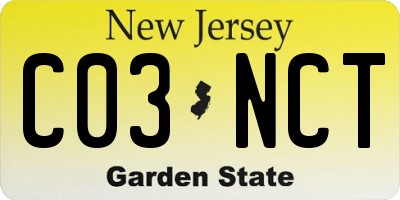 NJ license plate C03NCT
