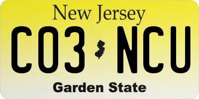 NJ license plate C03NCU