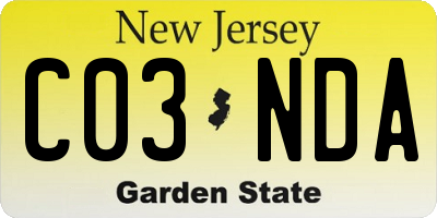 NJ license plate C03NDA