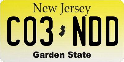 NJ license plate C03NDD
