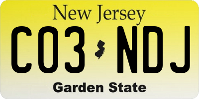 NJ license plate C03NDJ