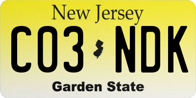 NJ license plate C03NDK