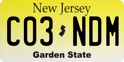 NJ license plate C03NDM