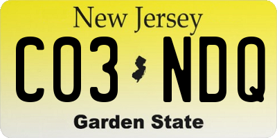 NJ license plate C03NDQ