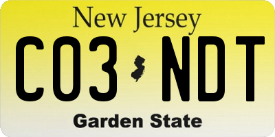 NJ license plate C03NDT