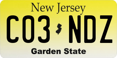 NJ license plate C03NDZ