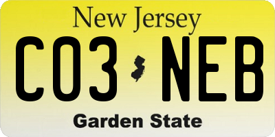 NJ license plate C03NEB