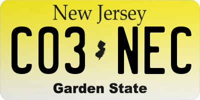 NJ license plate C03NEC
