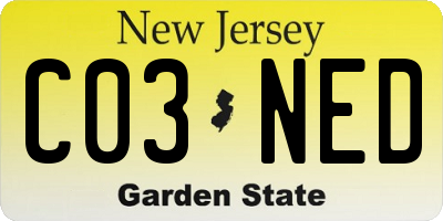 NJ license plate C03NED