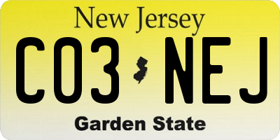 NJ license plate C03NEJ