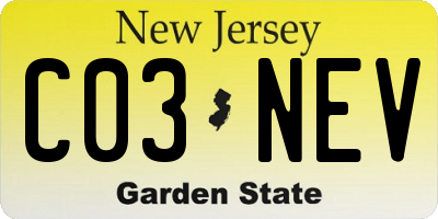 NJ license plate C03NEV