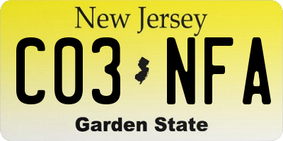 NJ license plate C03NFA