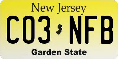 NJ license plate C03NFB