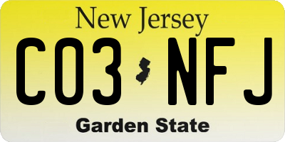 NJ license plate C03NFJ
