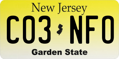 NJ license plate C03NFO
