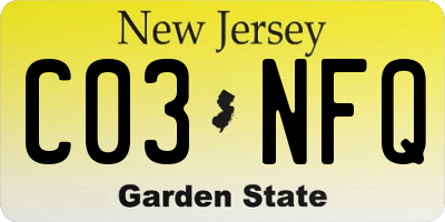 NJ license plate C03NFQ