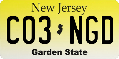NJ license plate C03NGD