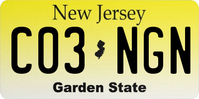 NJ license plate C03NGN