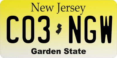 NJ license plate C03NGW