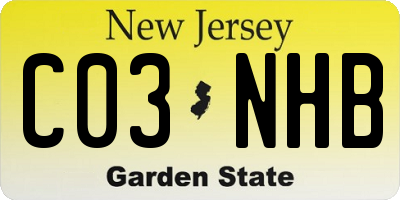 NJ license plate C03NHB