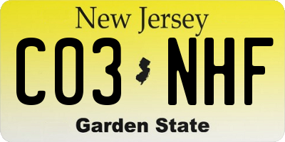 NJ license plate C03NHF