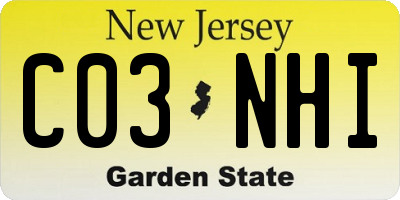NJ license plate C03NHI