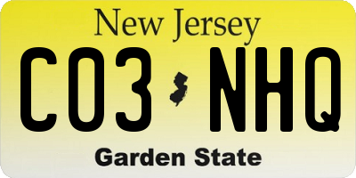 NJ license plate C03NHQ