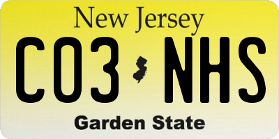 NJ license plate C03NHS