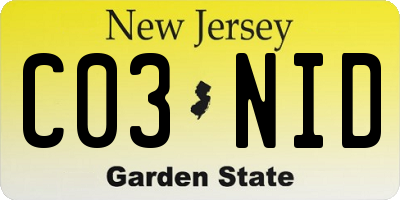 NJ license plate C03NID