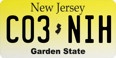 NJ license plate C03NIH