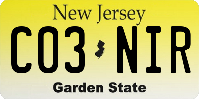 NJ license plate C03NIR