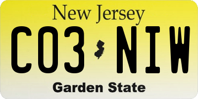 NJ license plate C03NIW