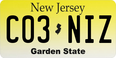 NJ license plate C03NIZ