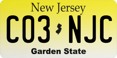 NJ license plate C03NJC
