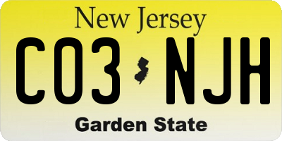 NJ license plate C03NJH