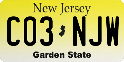NJ license plate C03NJW