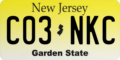 NJ license plate C03NKC