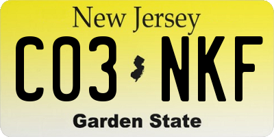 NJ license plate C03NKF