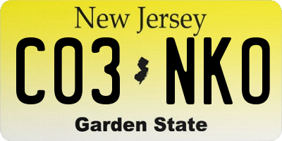 NJ license plate C03NKO