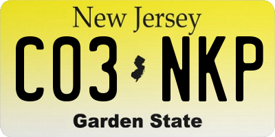 NJ license plate C03NKP
