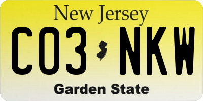 NJ license plate C03NKW