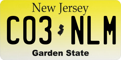 NJ license plate C03NLM