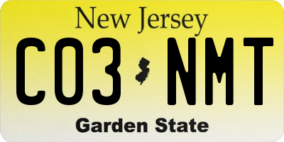 NJ license plate C03NMT