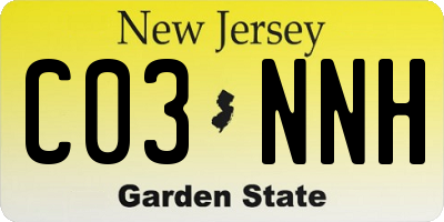 NJ license plate C03NNH