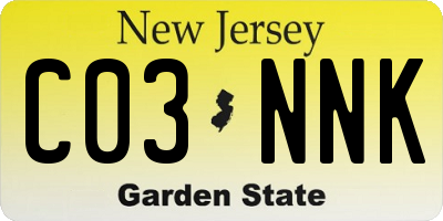 NJ license plate C03NNK