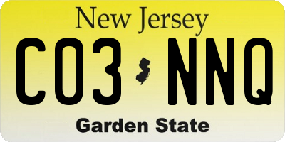 NJ license plate C03NNQ
