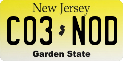 NJ license plate C03NOD