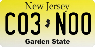 NJ license plate C03NOO