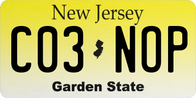 NJ license plate C03NOP