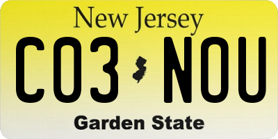 NJ license plate C03NOU